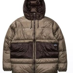 Undefeated Dark Brown and Tan Puffer Jacket